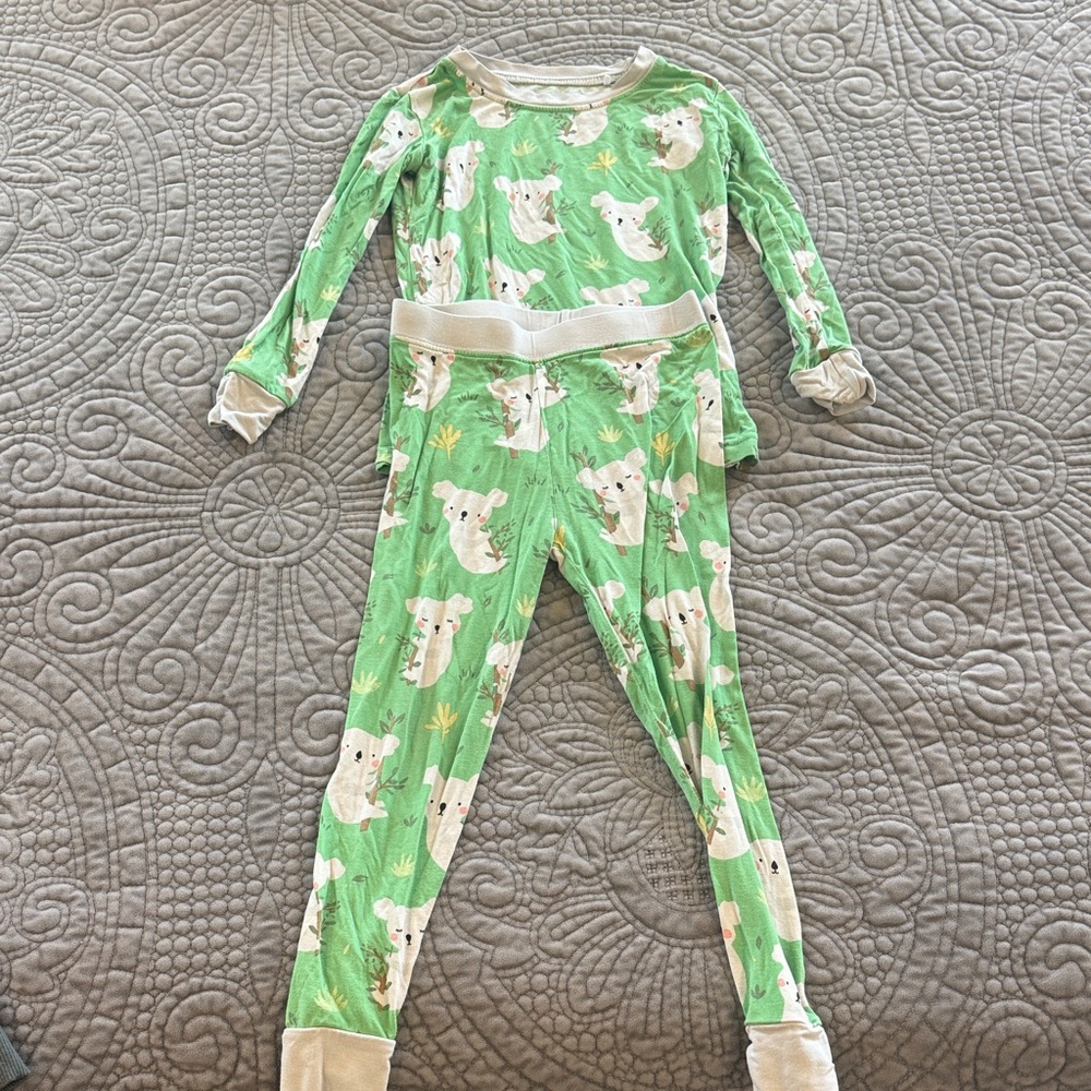 Little Sleepies Green Koala Kids Pajama Set 2T